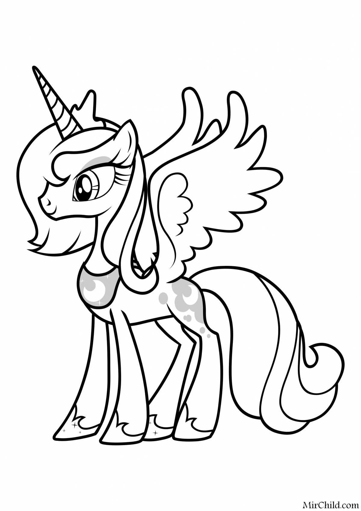 Fine coloring pony princess