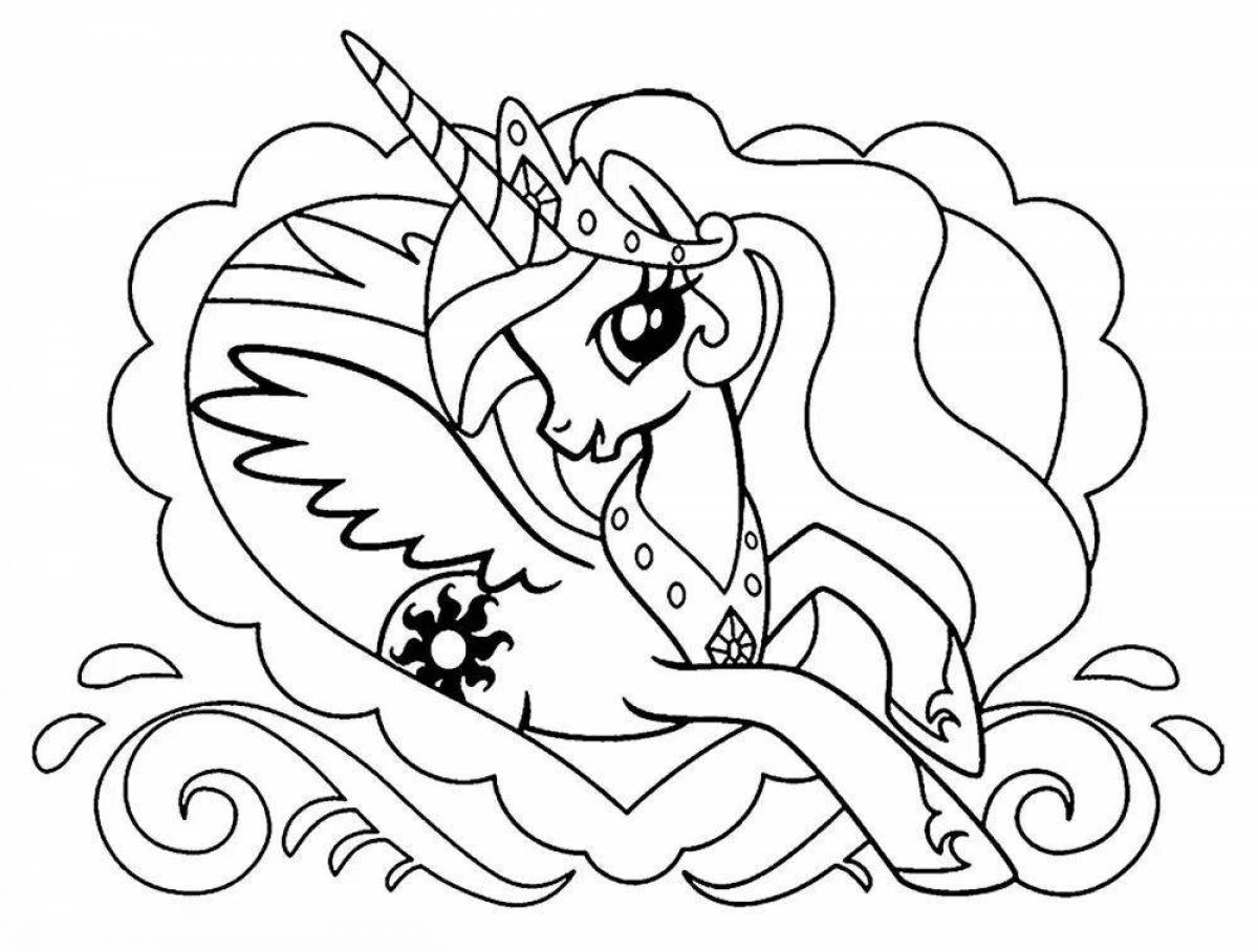 Playful coloring pony princess