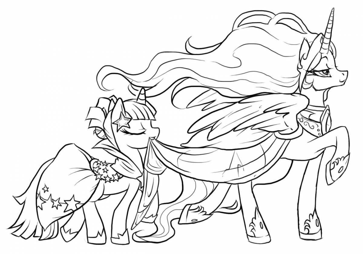 Luminous coloring pony princess