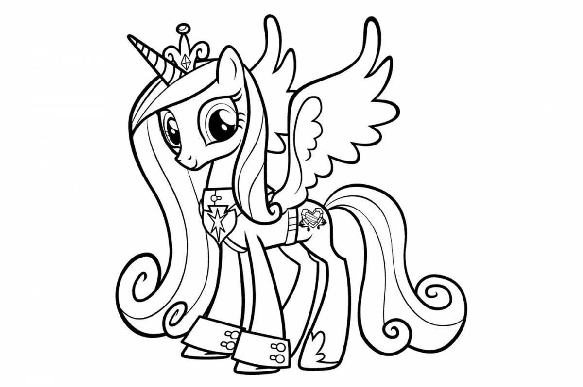Mystical coloring pony princess