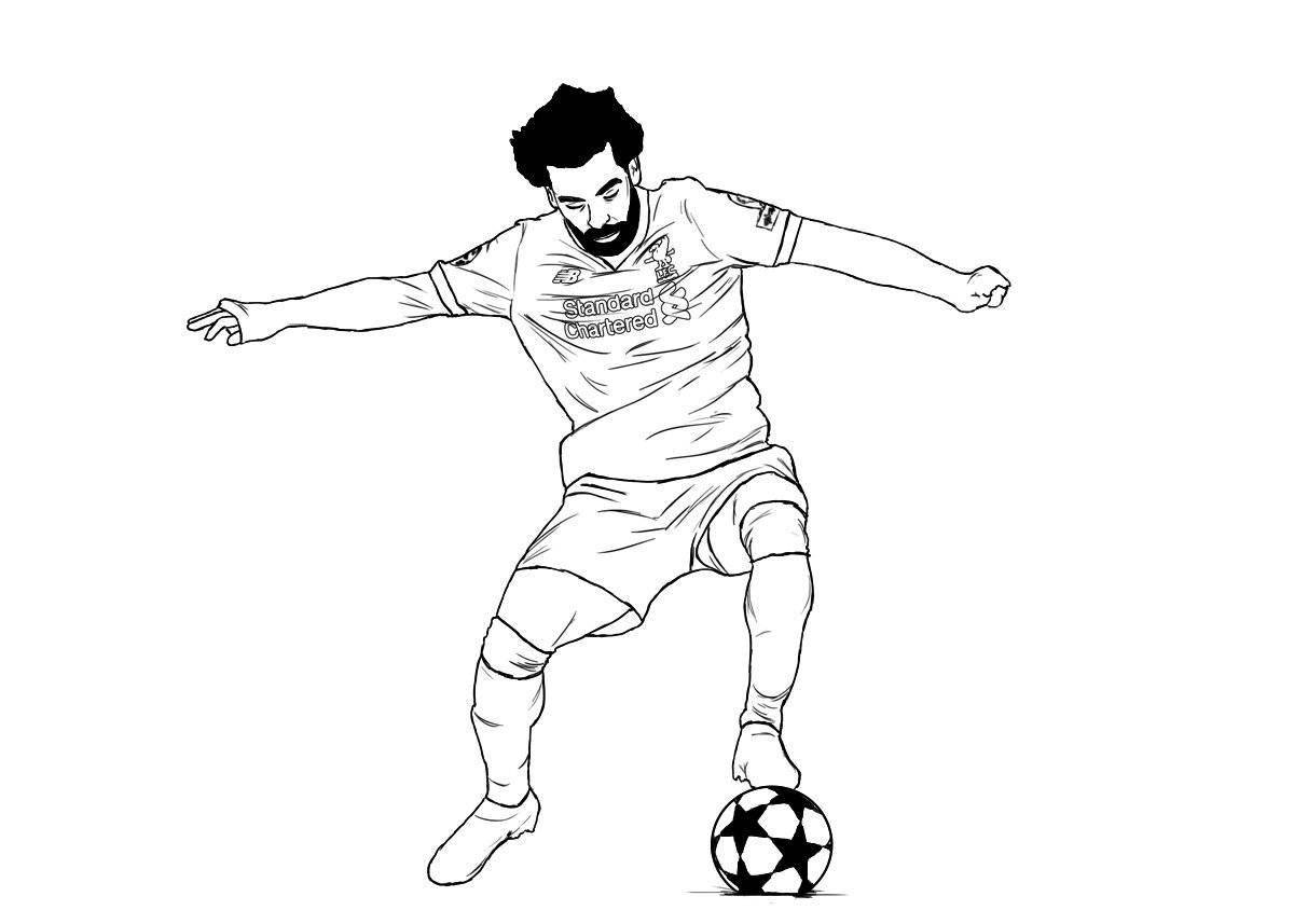 Coloring page colorful football player ronaldo