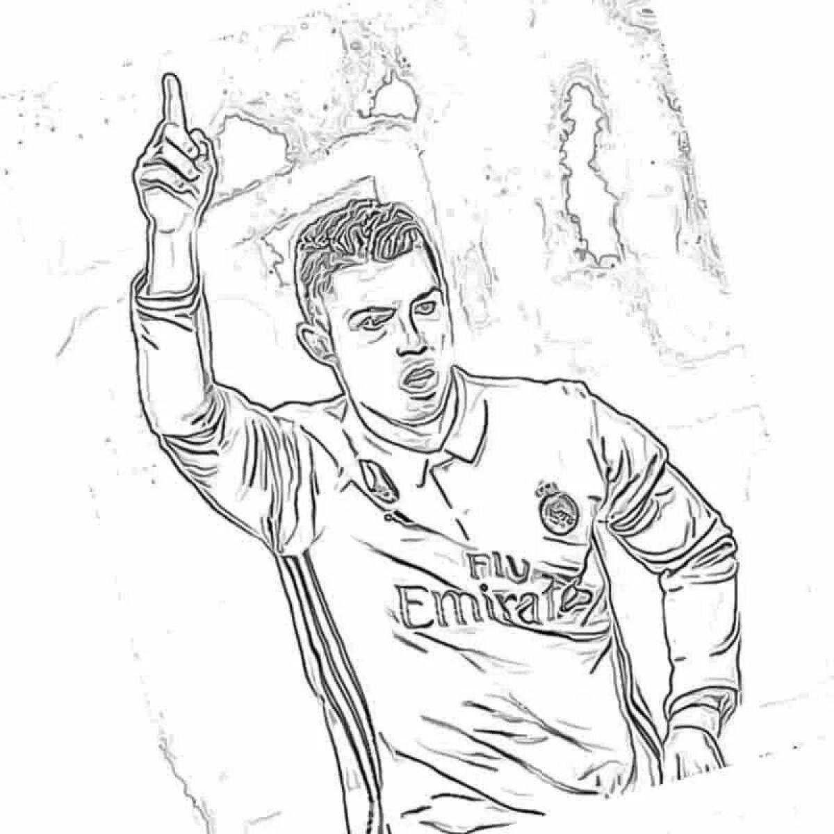Coloring page jolly soccer player ronaldo