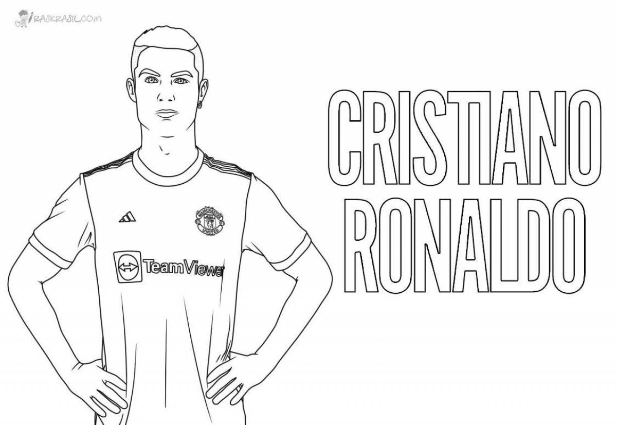 Coloring page dazzling football player ronaldo