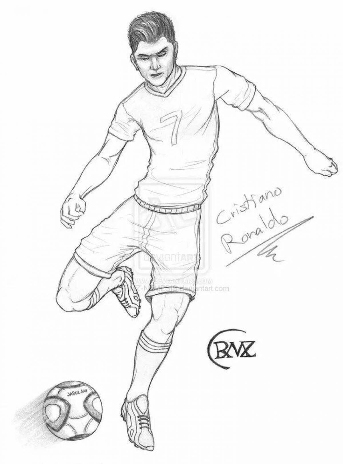 Coloring page great football player ronaldo