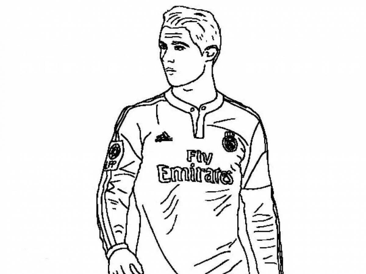 Coloring page amazing football player ronaldo