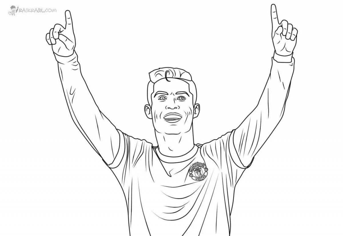 Coloring page impressive football player ronaldo