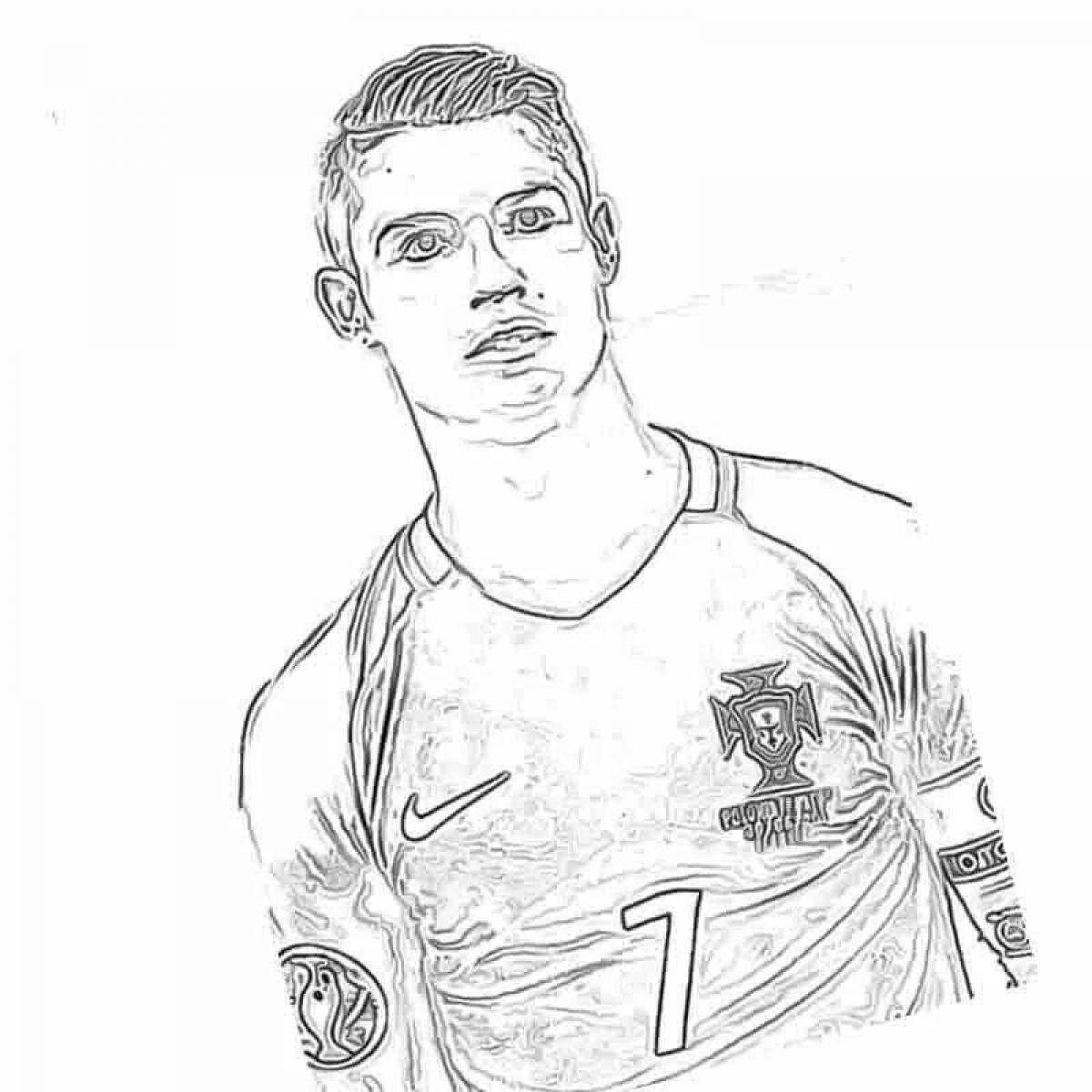 Coloring page majestic soccer player ronaldo