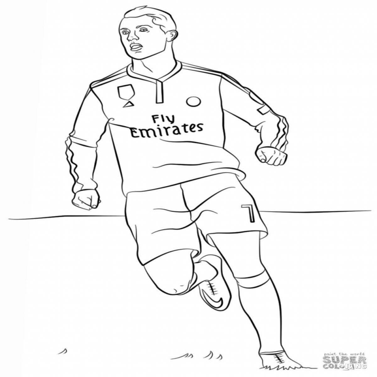 Regal ronaldo footballer coloring page