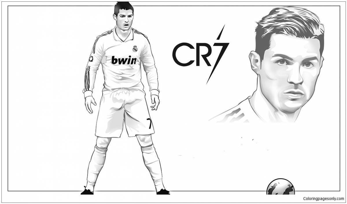 Coloring page elegant football player ronaldo