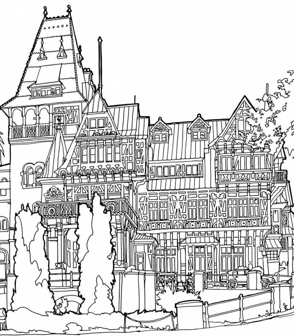Coloring book soothing antistress city