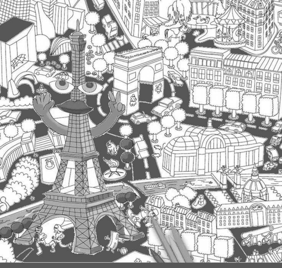 Blissful city antistress coloring book