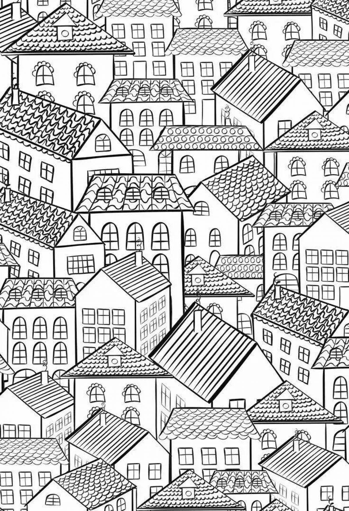 Gorgeous antistress city coloring book