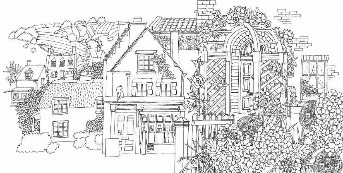 Dreamy city antistress coloring book
