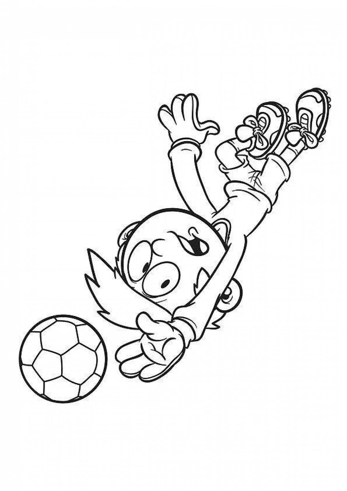 Coloring page bright football goalkeeper