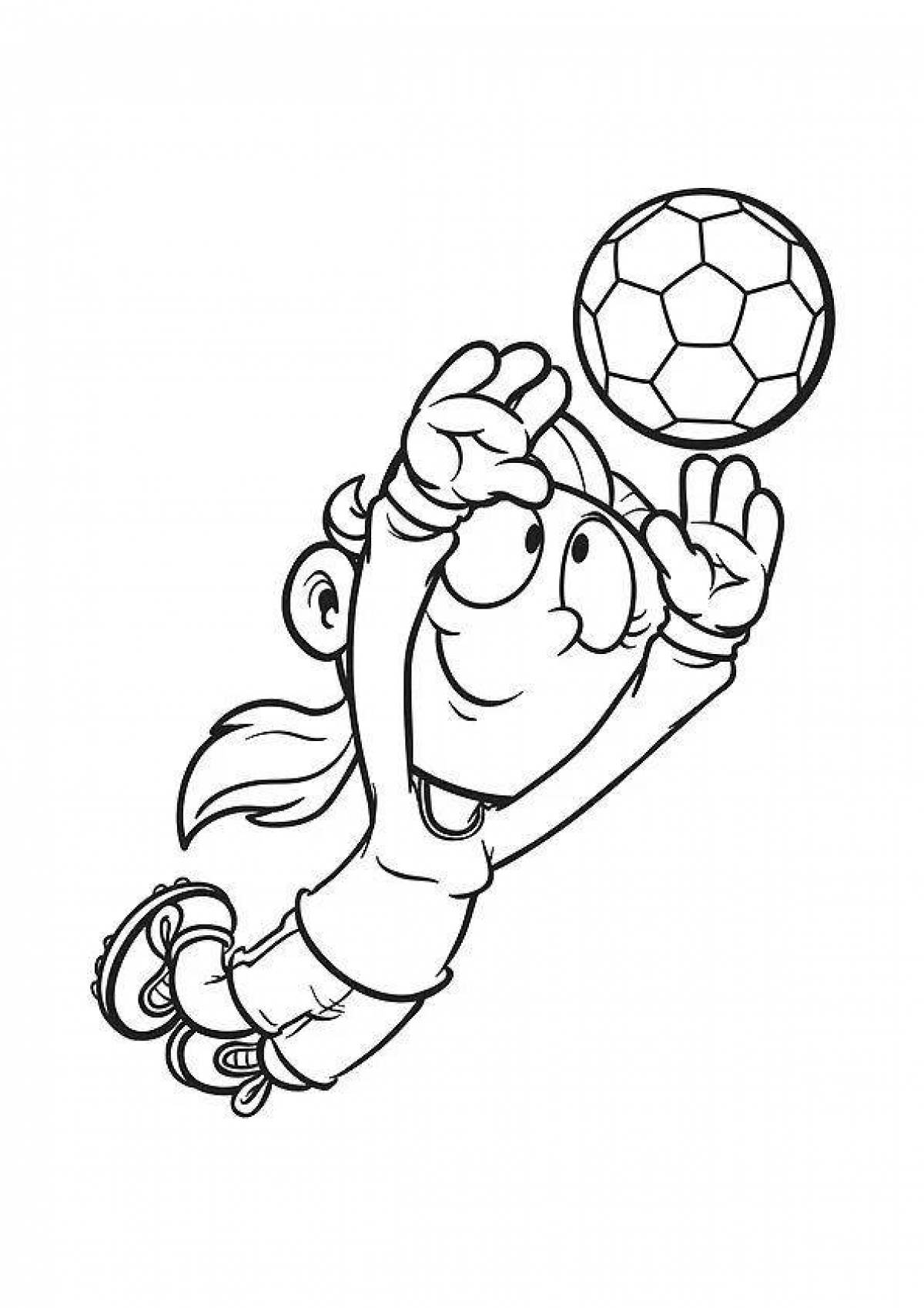 Coloring page playful football goalkeeper