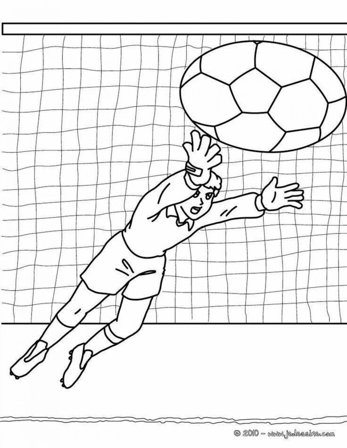 Animated football goalkeeper coloring page