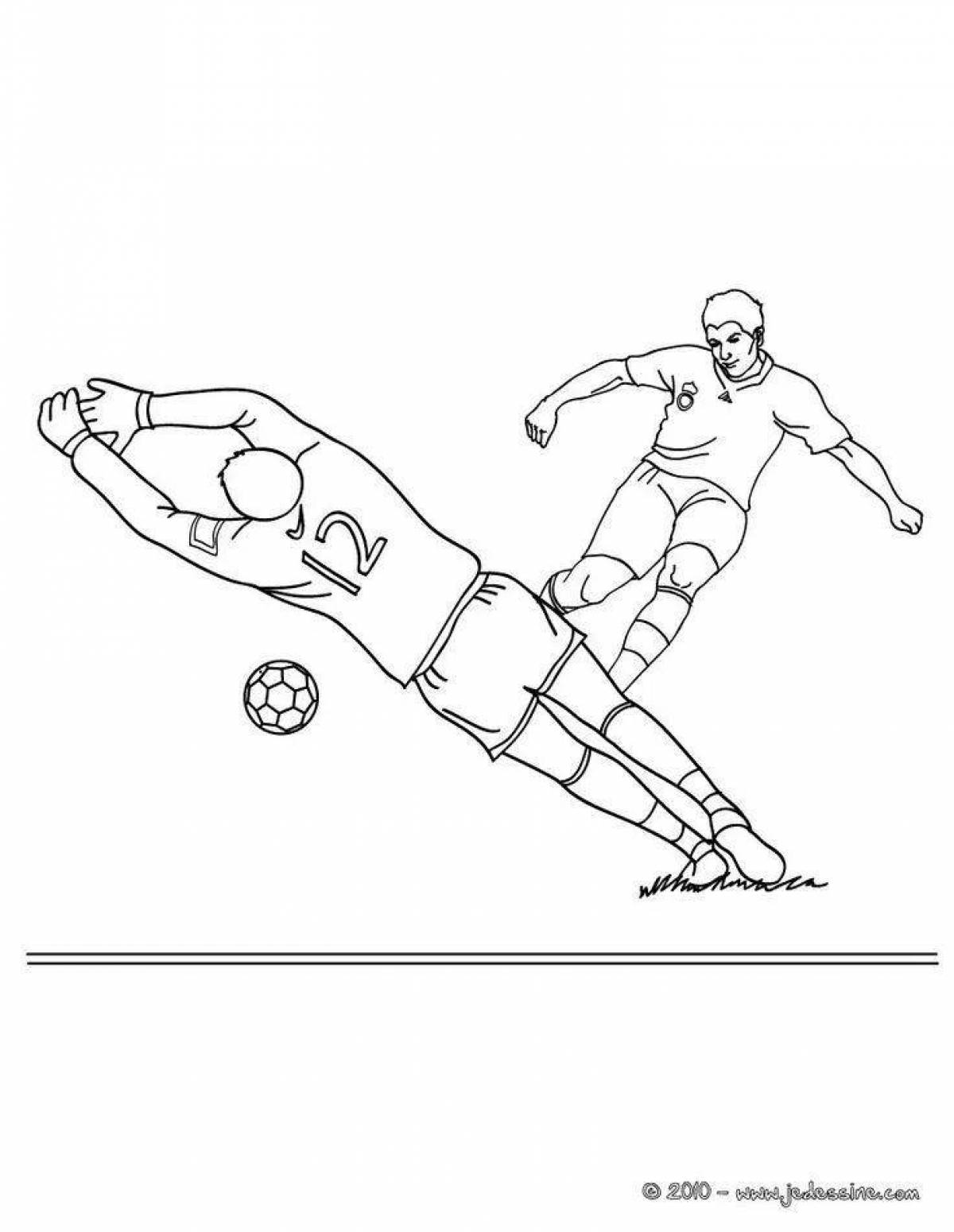 Coloring page bold football goalkeeper