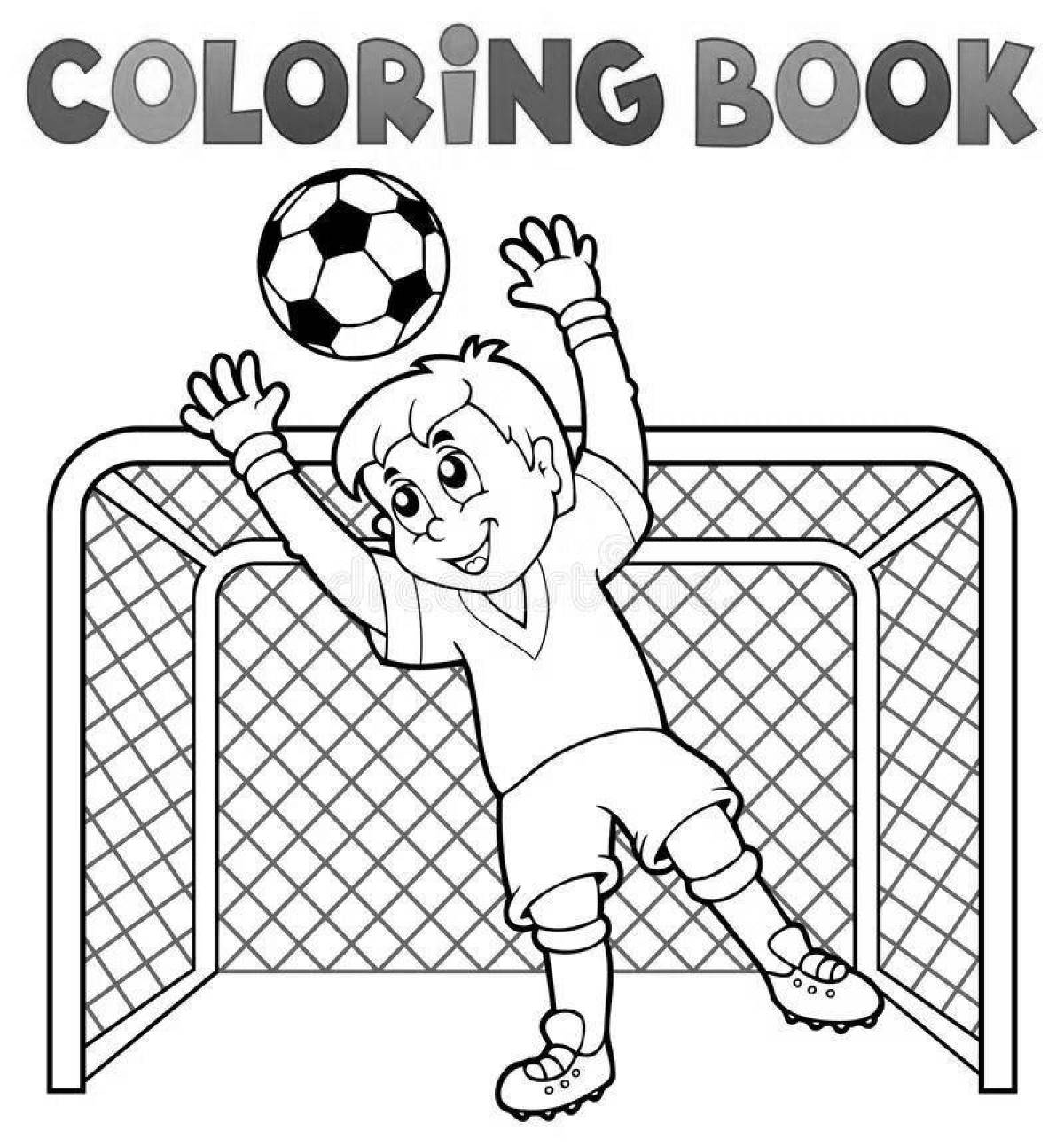 Great football goalkeeper coloring page