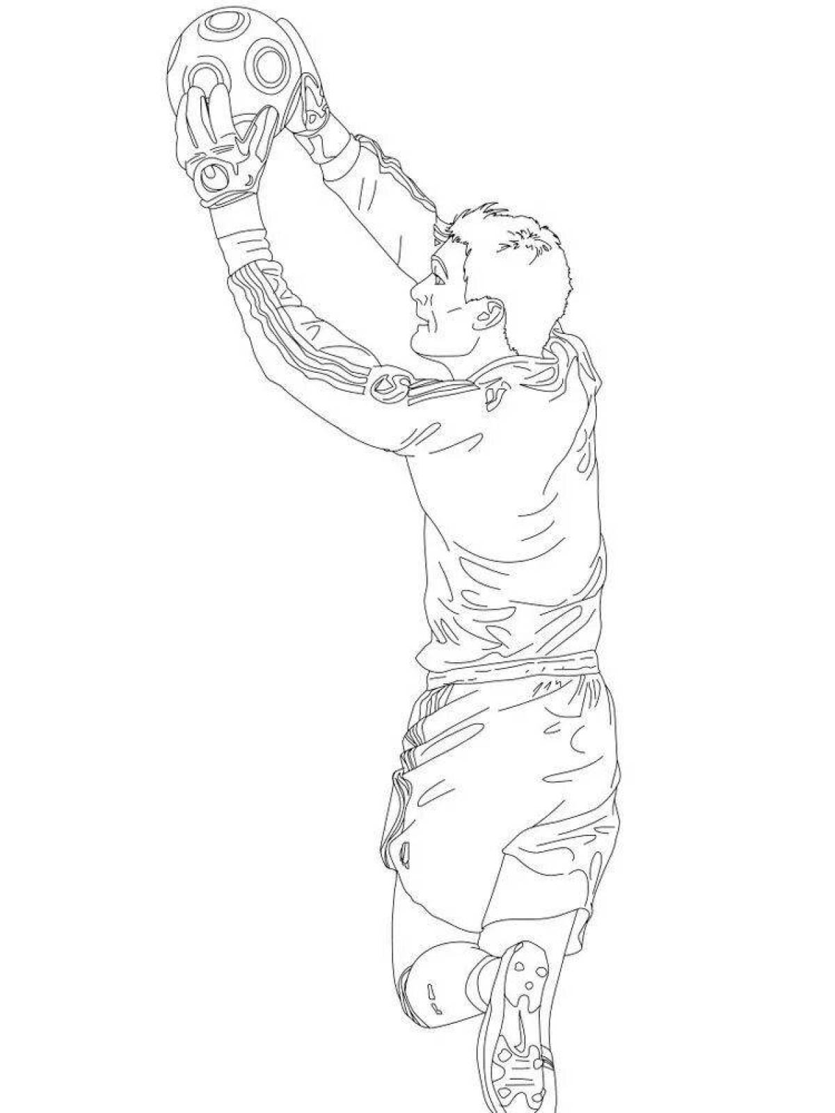 Coloring page nice football goalkeeper