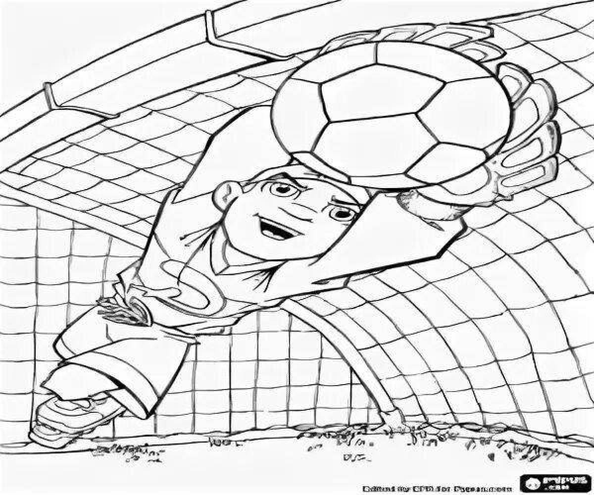 Coloring page adorable football goalkeeper