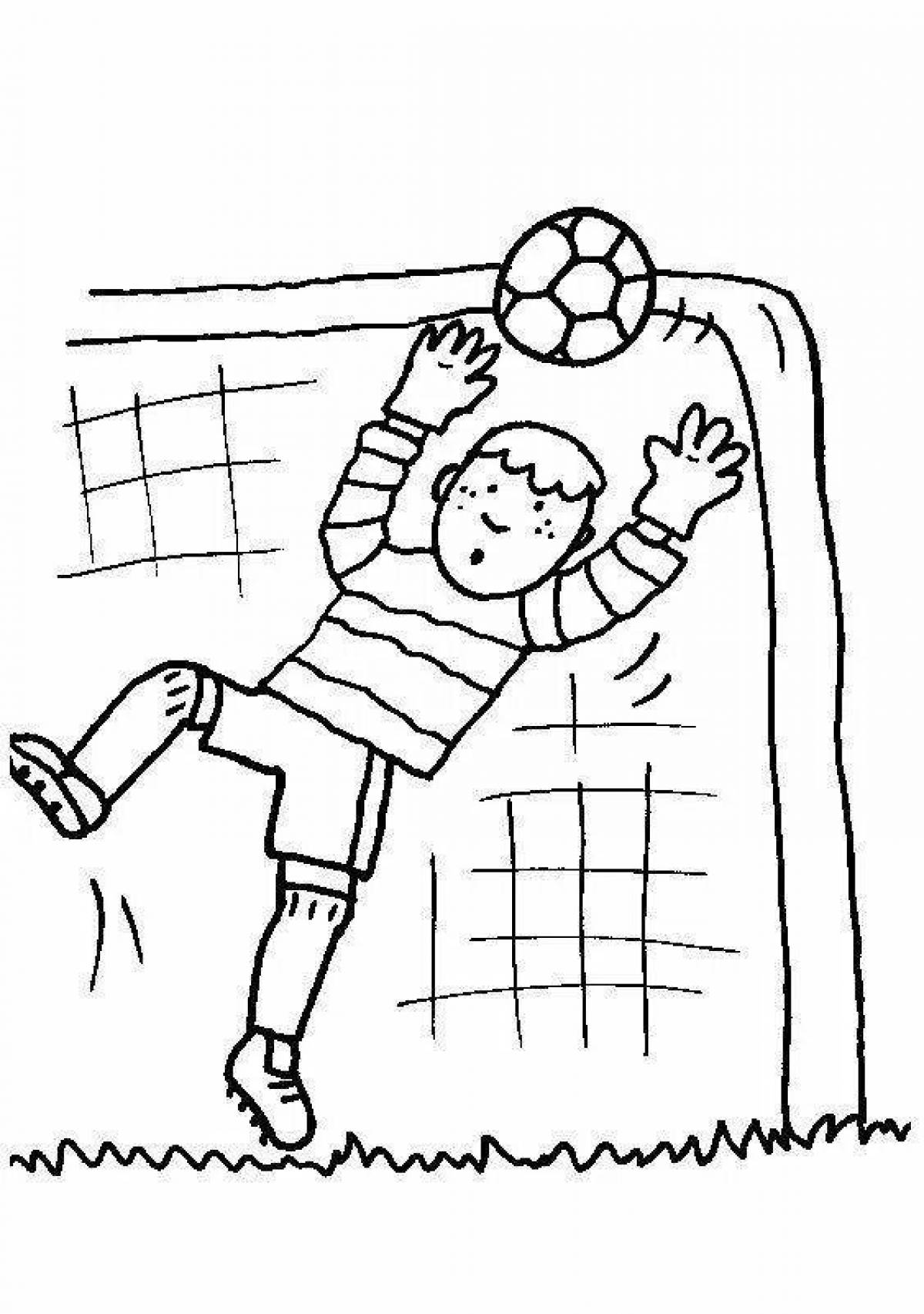 Attractive football goalkeeper coloring book