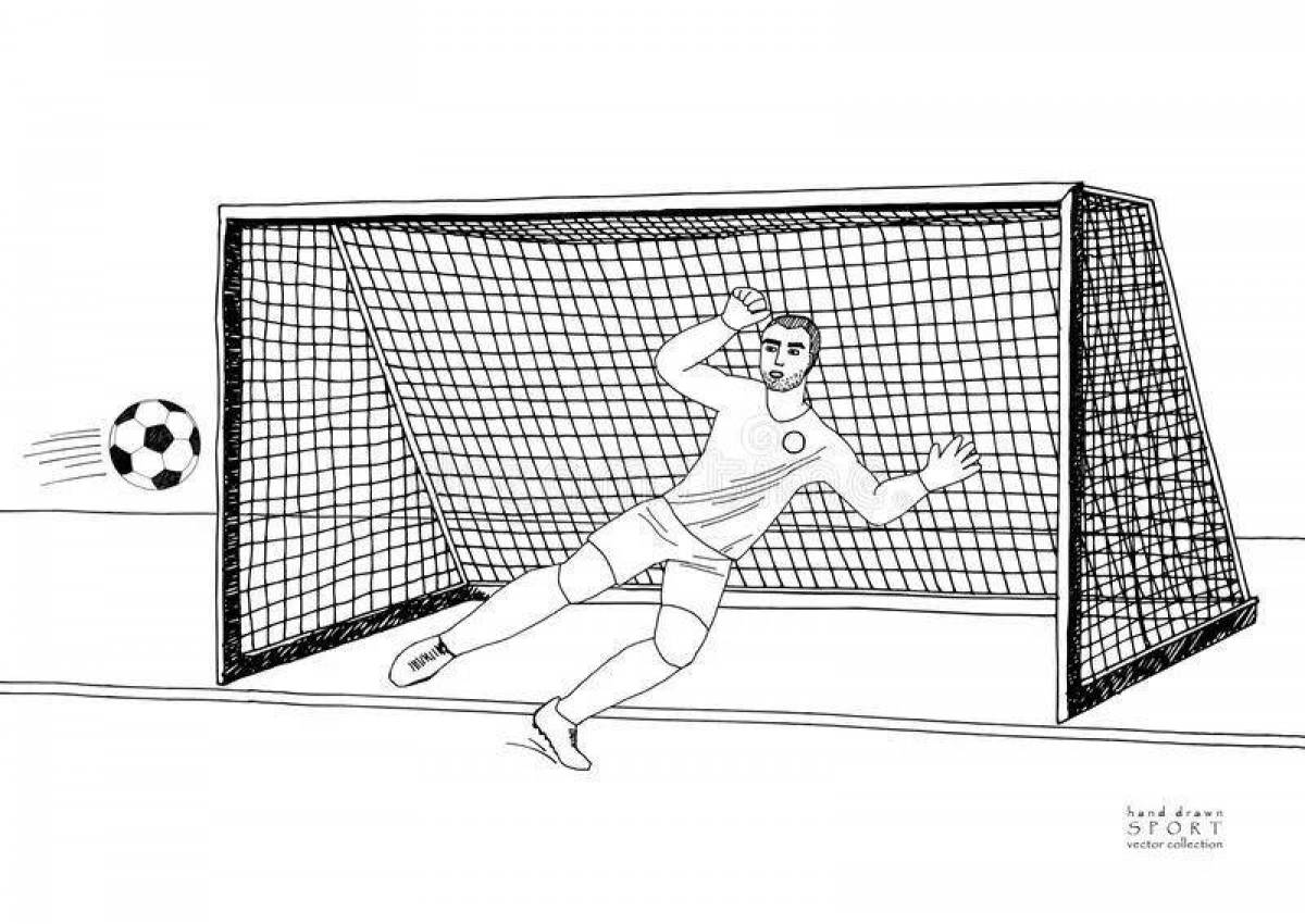 Adorable football goalkeeper coloring page