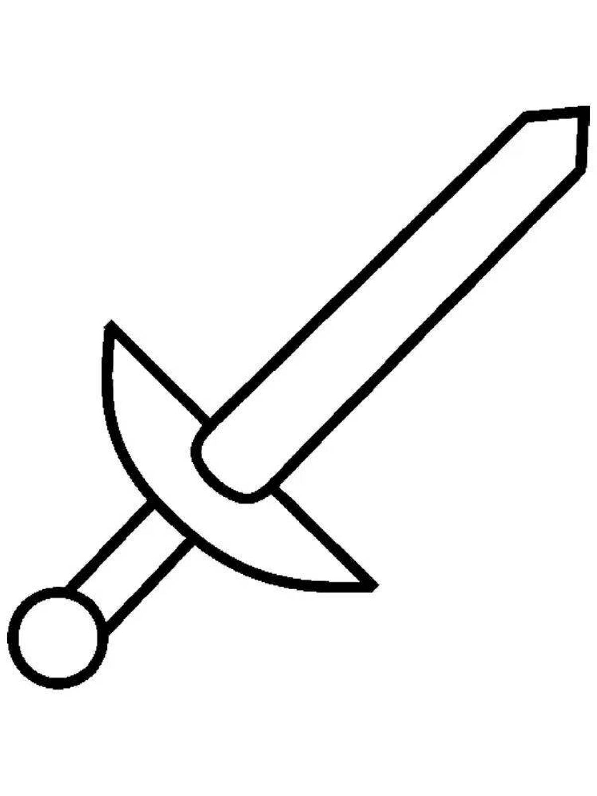 Fabulous sword coloring page for kids