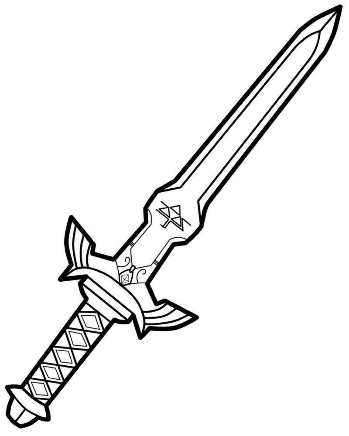 Gorgeous sword coloring book for kids