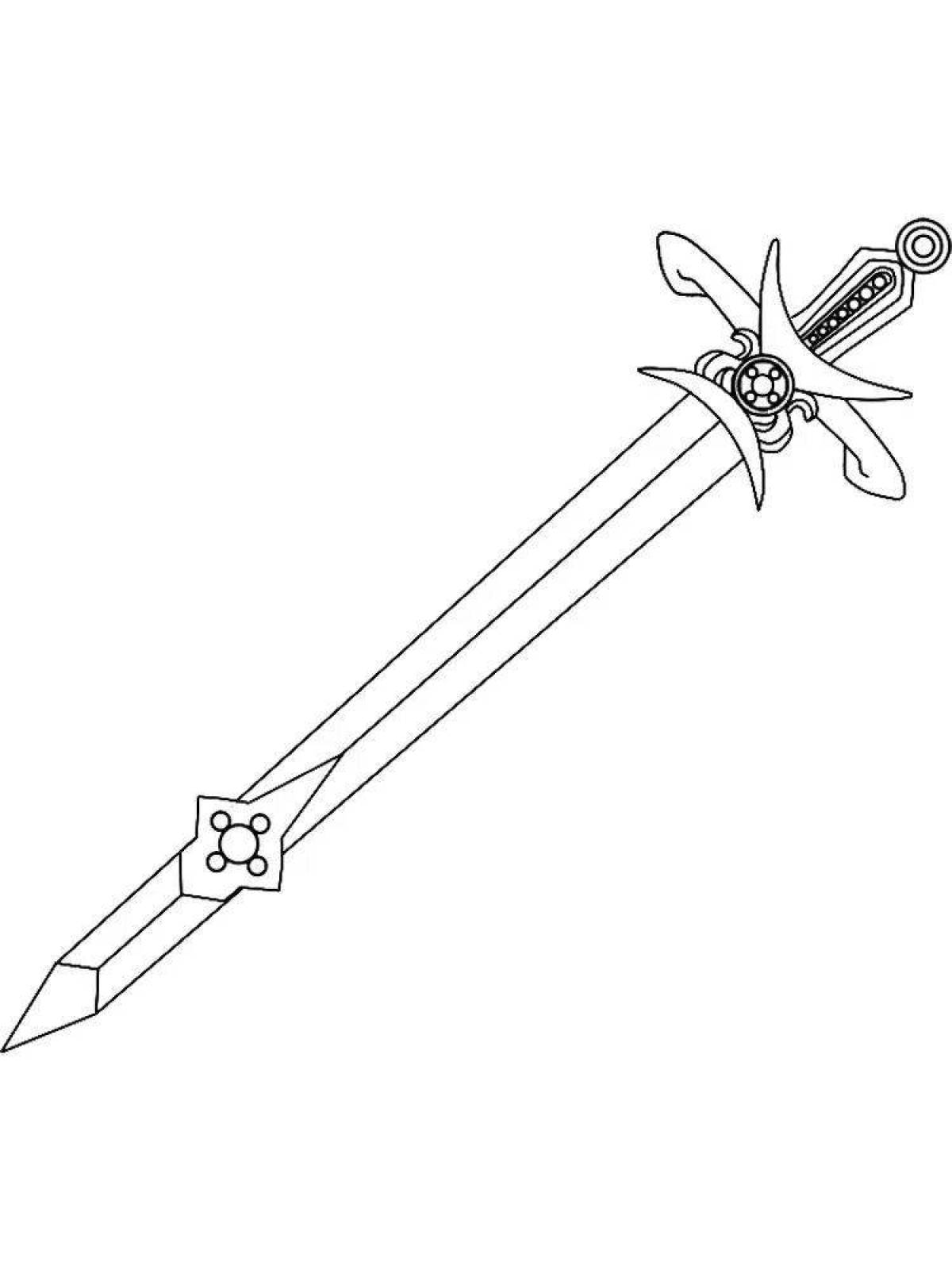 Awesome sword coloring page for kids