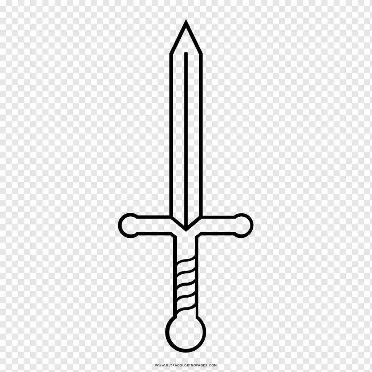 A fun sword coloring page for kids
