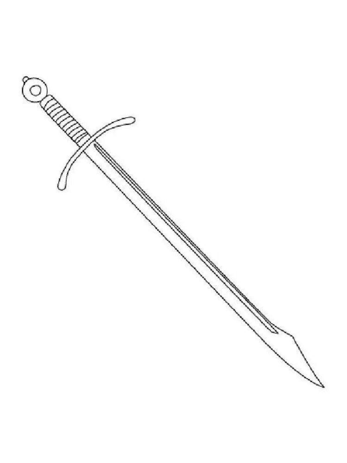 Adorable sword coloring book for kids