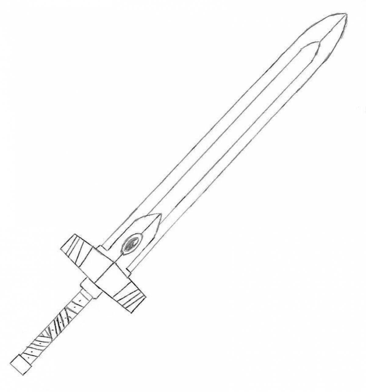 Раскраска прекрасный меч для детей