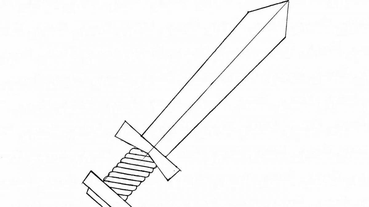 Creative sword coloring page for kids