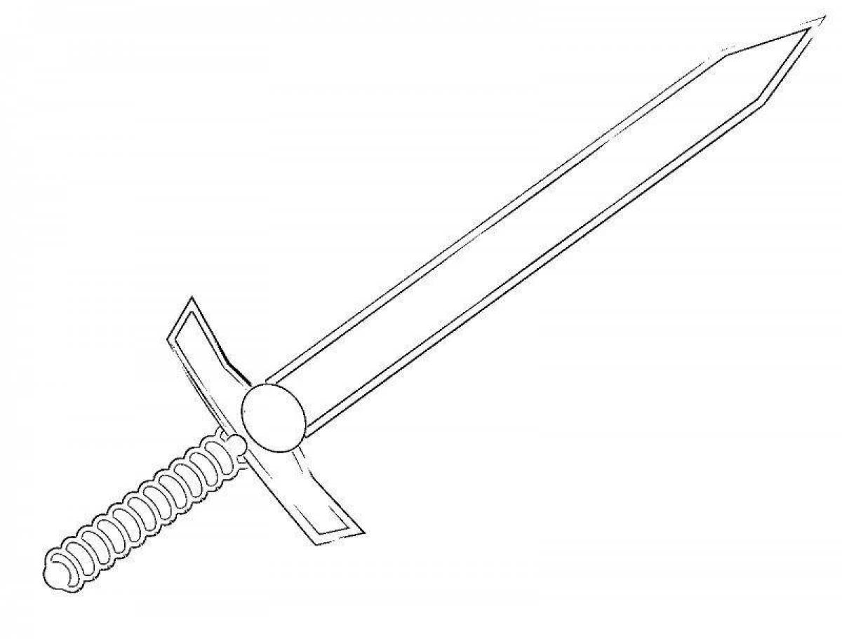Magic sword coloring page for kids