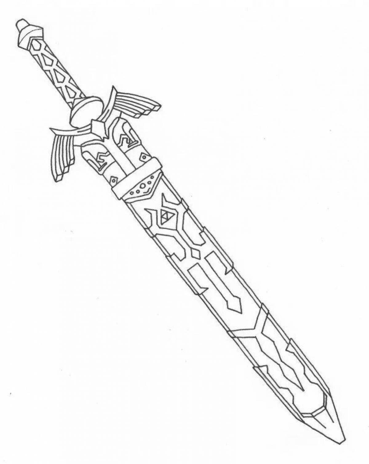 Sword coloring page for kids