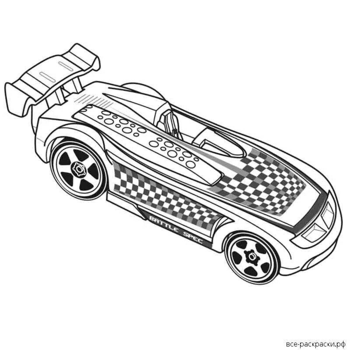 Hot wheels flashing car coloring page