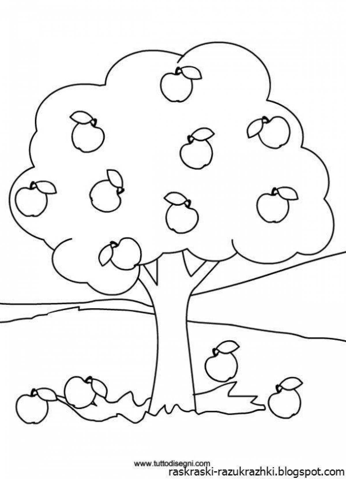 Coloring blossom tree with apples