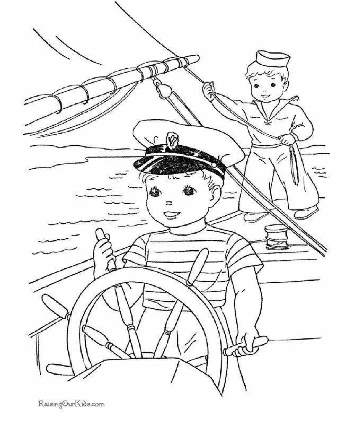 Смелый моряк раскраски для детей