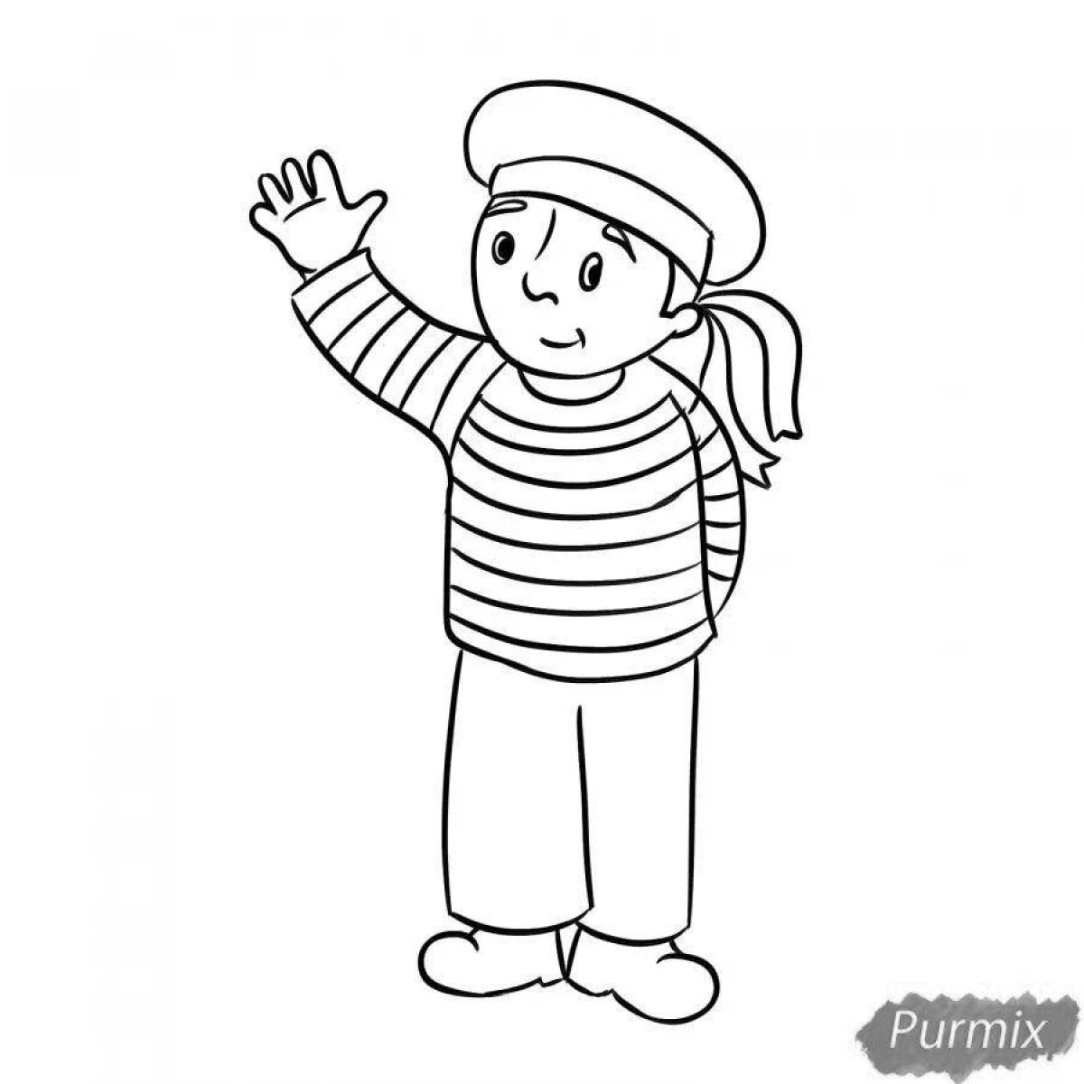Раскраска моряк — Все для детского сада
