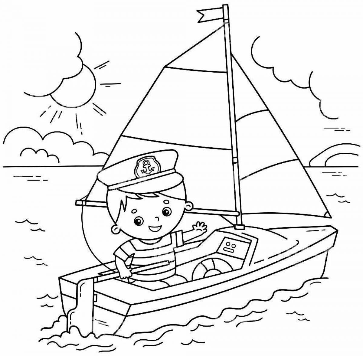 Colorful-sailor-illustration моряк-раскраска для детей