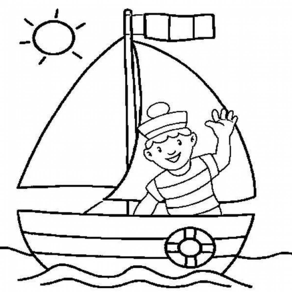 Красочный-сейлор-эскиз моряк раскраски для детей