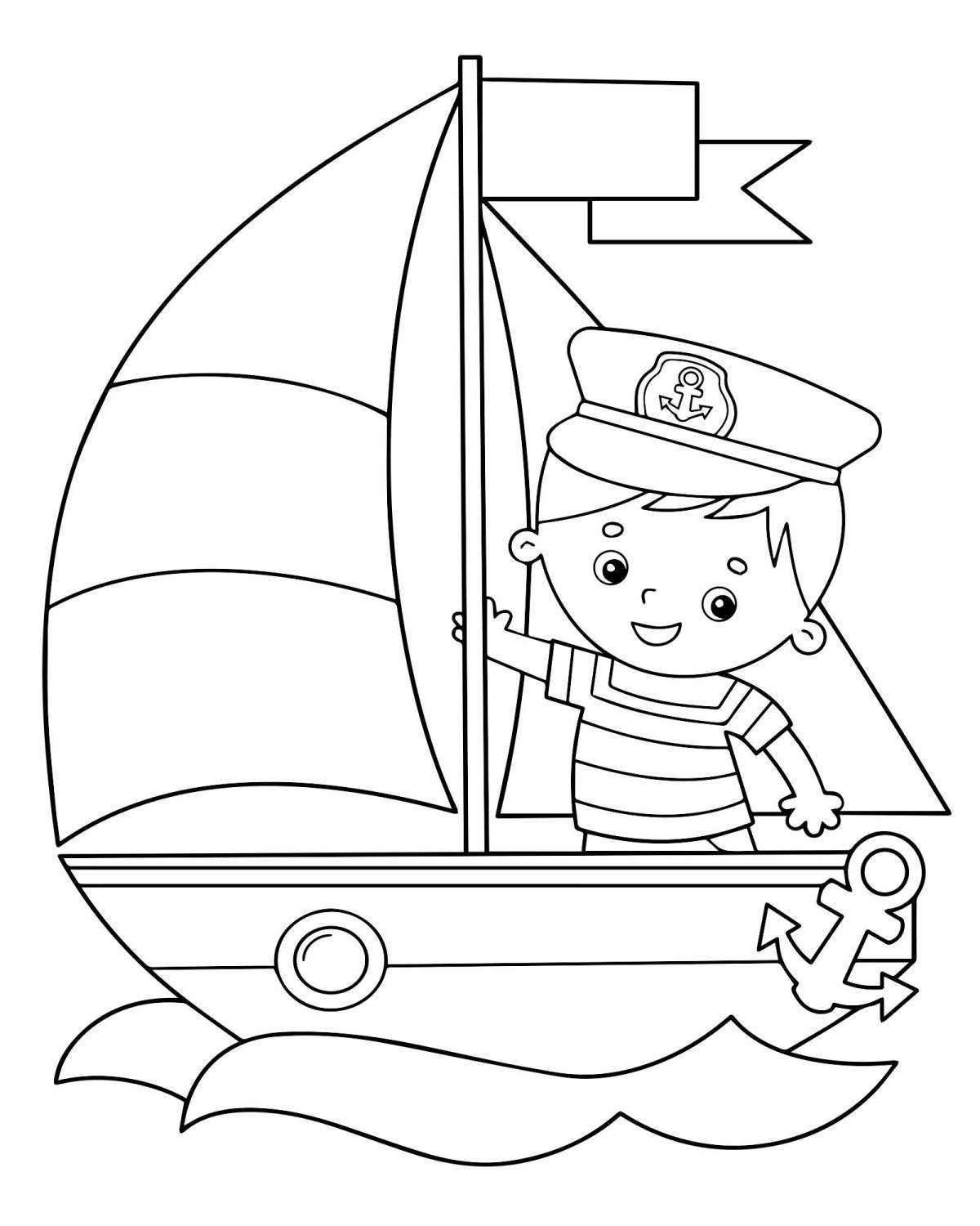 Colorful-sailor-picture sailor coloring book for kids