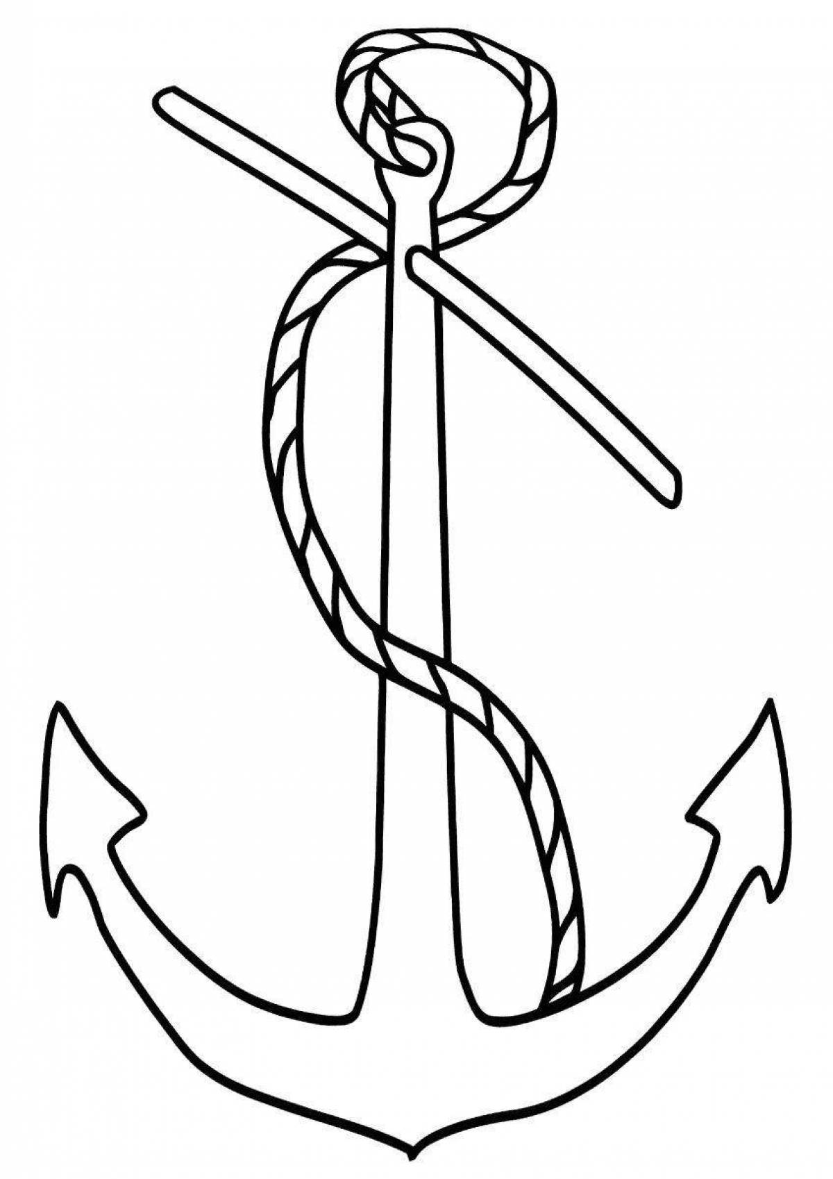 Colorful anchor coloring page for kids