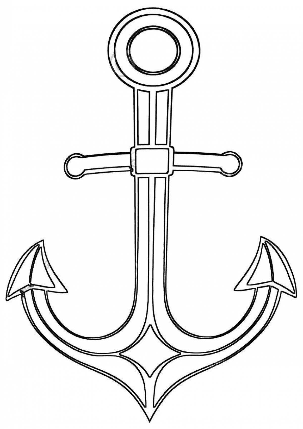 A fun coloring book for kids with anchors