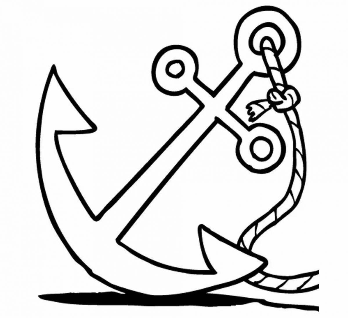 Яркая раскраска anchor для детей
