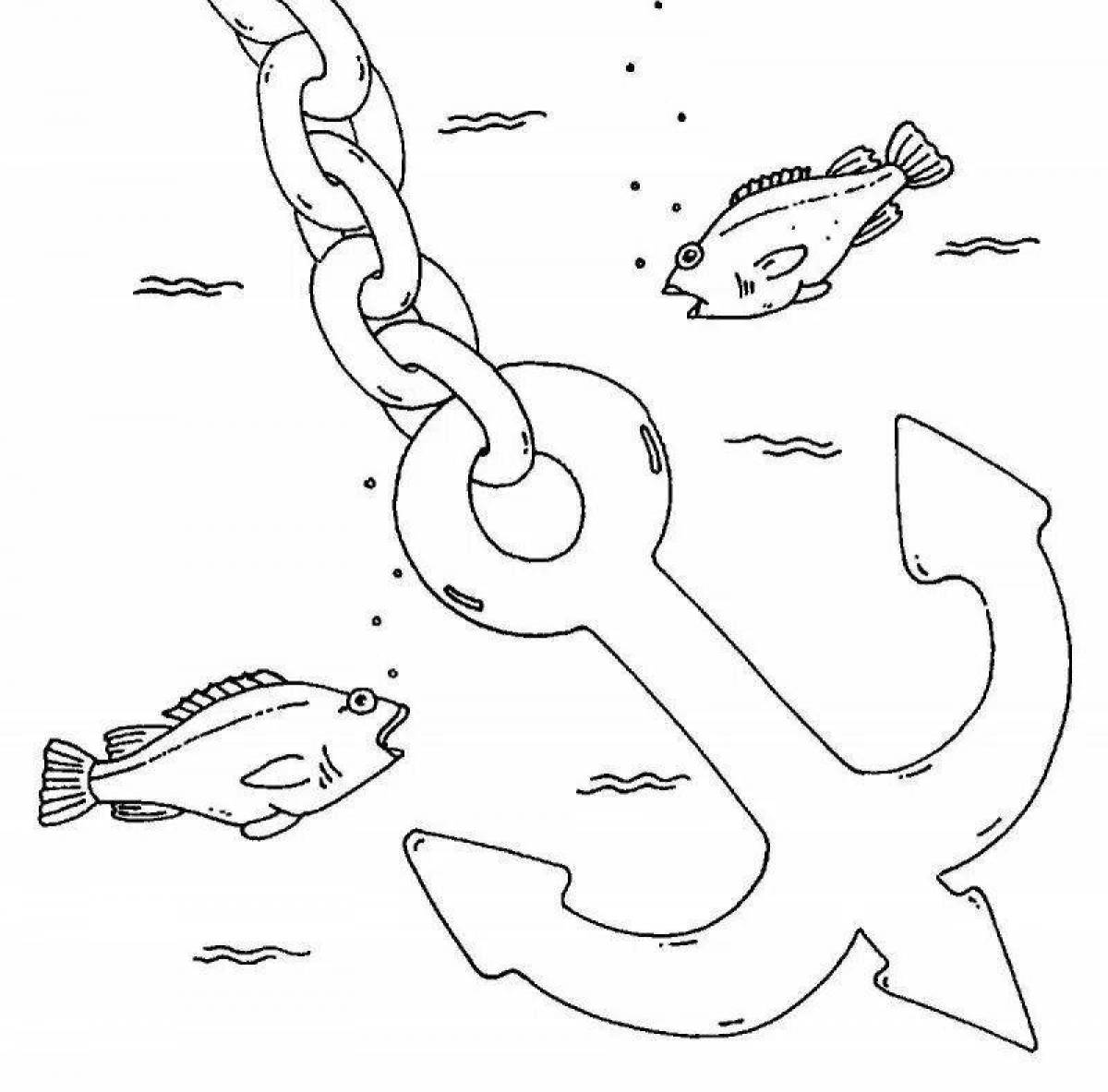 Увлекательная раскраска anchor для детей