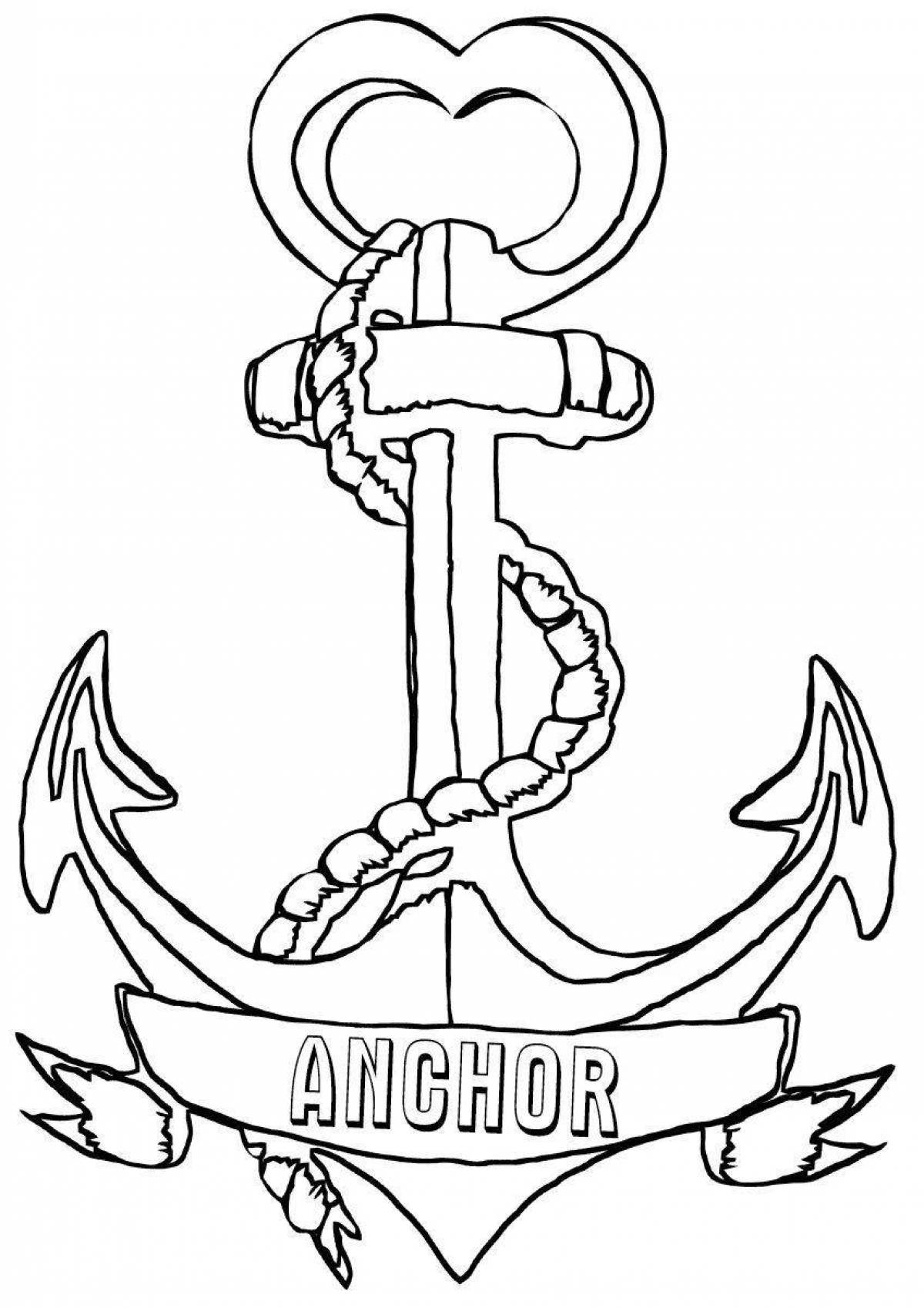 A playful anchor coloring page for kids