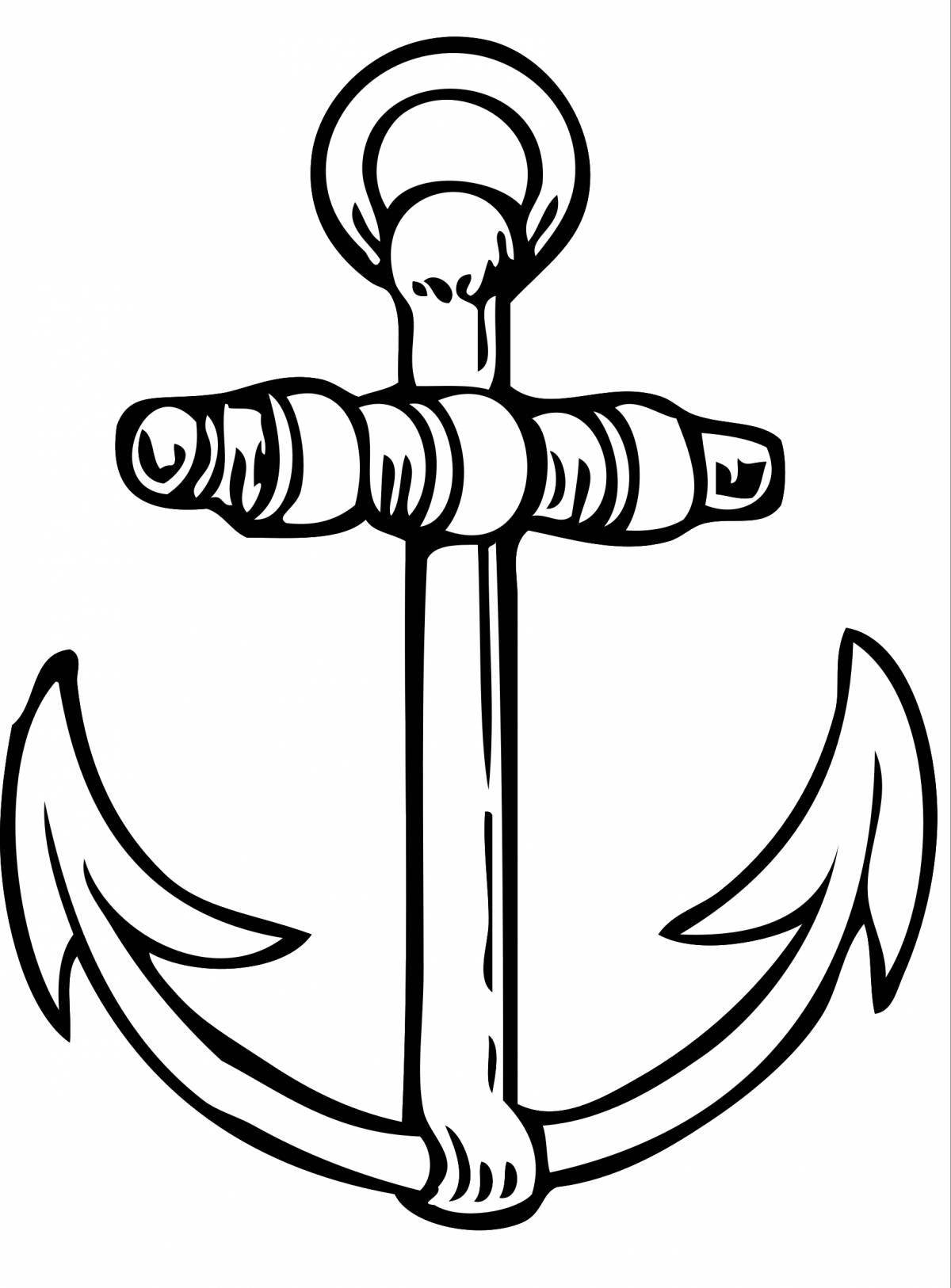 Colorful anchor coloring book for kids