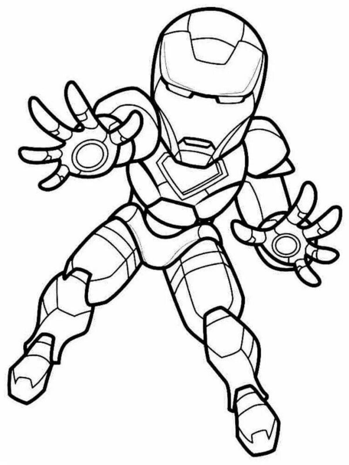Iron man's bright coloring page