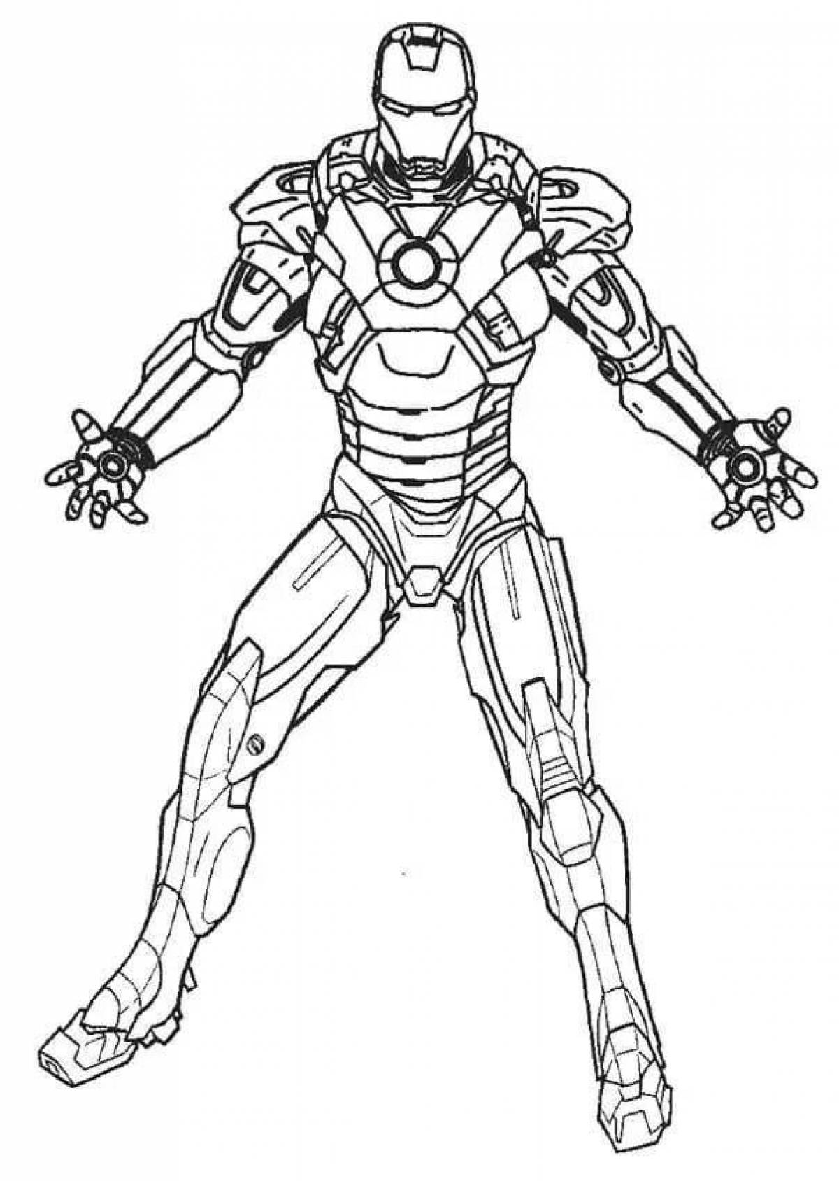 Gorgeous iron man coloring page